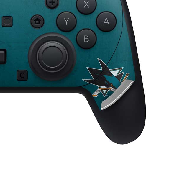 NHL San Jose Sharks Distressed Nintendo Switch 2 (2025) Pro Controller Skin