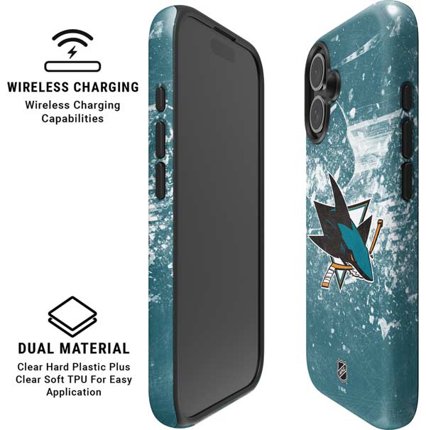 NHL San Jose Sharks Frozen iPhone 16 Magsafe Impact Case