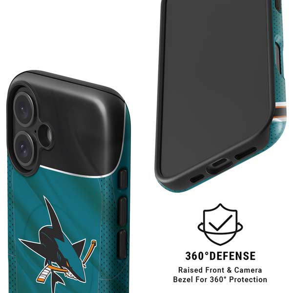 NHL San Jose Sharks Home Jersey iPhone 16 Plus Magsafe Impact Case