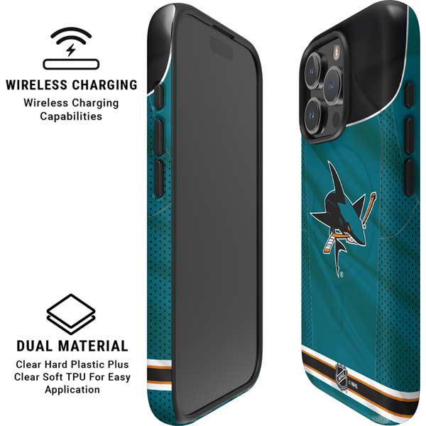 NHL San Jose Sharks Home Jersey iPhone 16 Pro Magsafe Impact Case