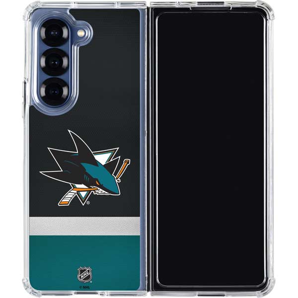 NHL San Jose Sharks Jersey Galaxy Z Fold7 Clear Case