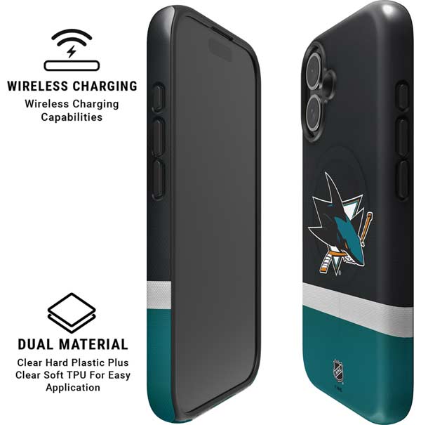 NHL San Jose Sharks Jersey iPhone 16 Plus Magsafe Impact Case