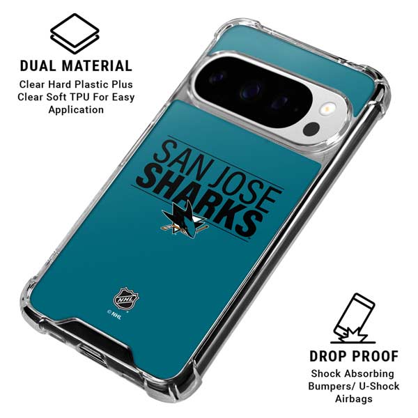NHL San Jose Sharks Lineup Google Pixel 10 Pro Clear Case