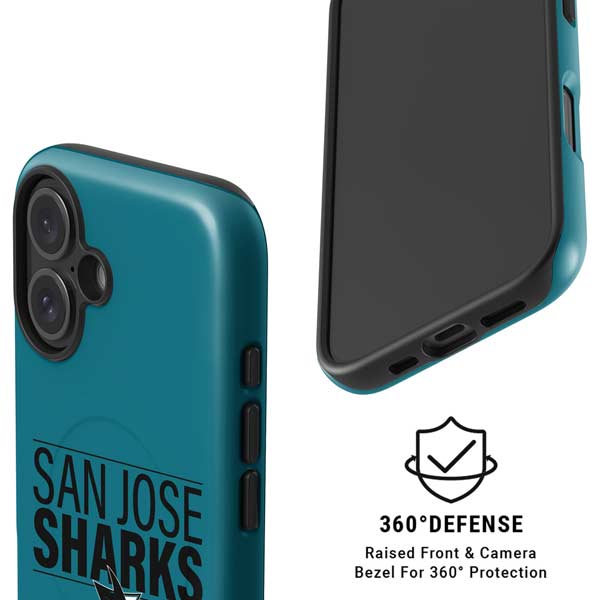 NHL San Jose Sharks Lineup iPhone 16 Plus Magsafe Impact Case