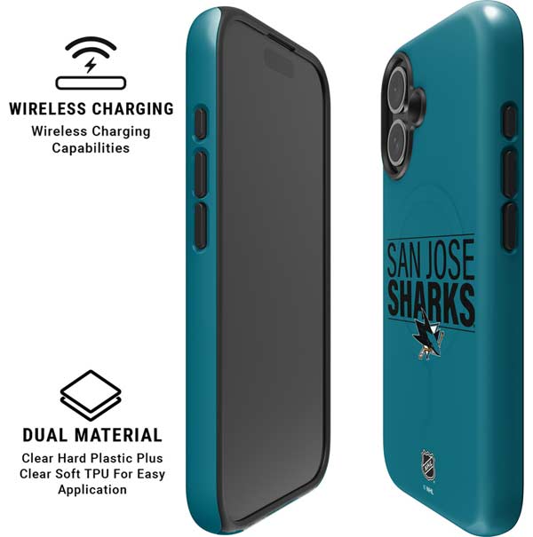 NHL San Jose Sharks Lineup iPhone 16 Plus Magsafe Impact Case