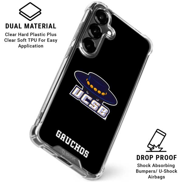 University of California-Santa Barbara UCSB Gauchos Black Galaxy S26 Plus Clear Case