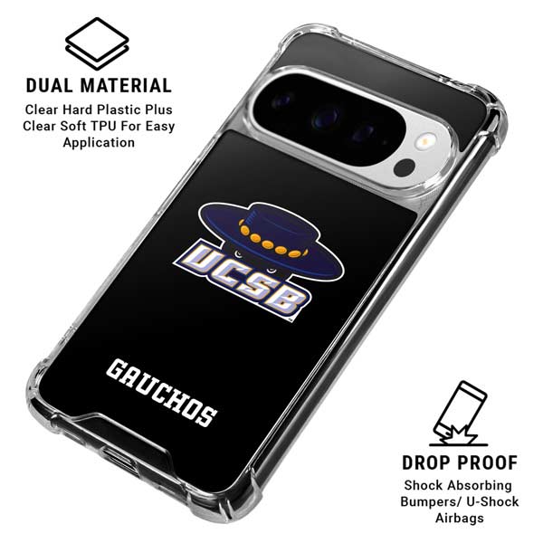 University of California-Santa Barbara UCSB Gauchos Black Google Pixel 10 Pro XL Clear Case