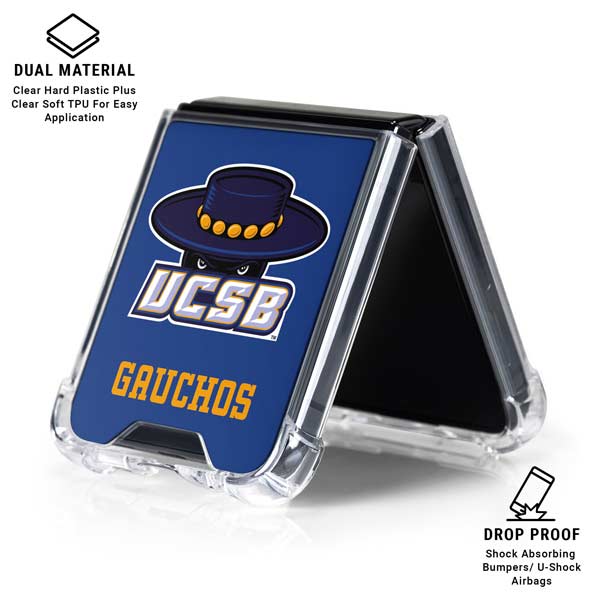 University of California-Santa Barbara UCSB Gauchos Blue Galaxy Z Flip7 Clear Case