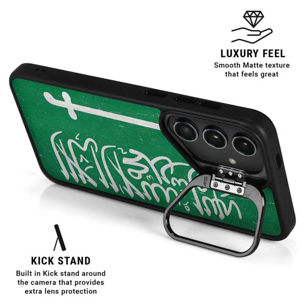 Saudi Arabia Flag Distressed Galaxy S25 Plus Kickstand Case