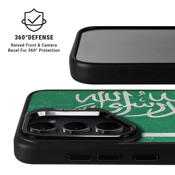 Saudi Arabia Flag Distressed Galaxy S25 Plus Kickstand Case
