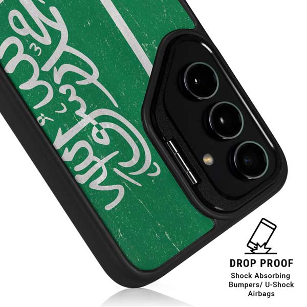 Saudi Arabia Flag Distressed Galaxy S25 Plus Kickstand Case
