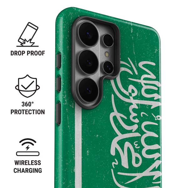 Saudi Arabia Flag Distressed Galaxy S26 Ultra Impact Case