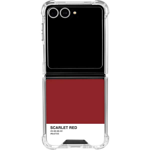 Scarlet Red Galaxy Z Flip7 Clear Case
