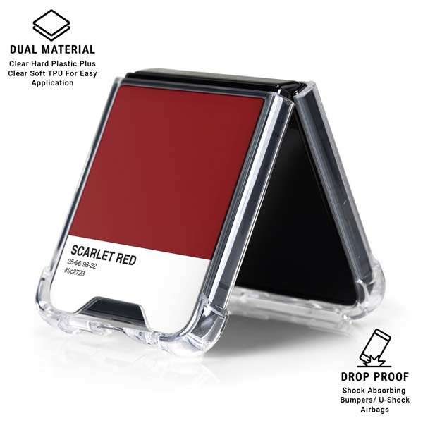 Scarlet Red Galaxy Z Flip7 Clear Case