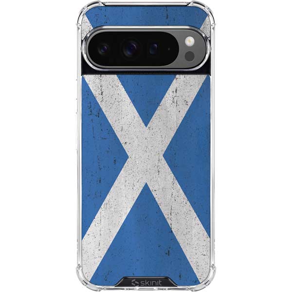 Scotland Flag Distressed Google Pixel 10 Pro Clear Case