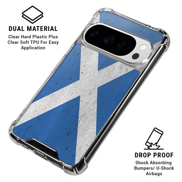 Scotland Flag Distressed Google Pixel 10 Pro Clear Case