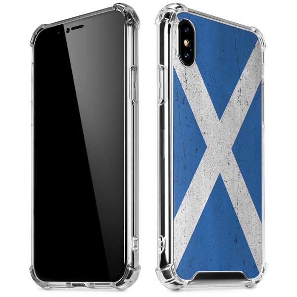 Scotland Flag Distressed iPhone X/XS Clear Case