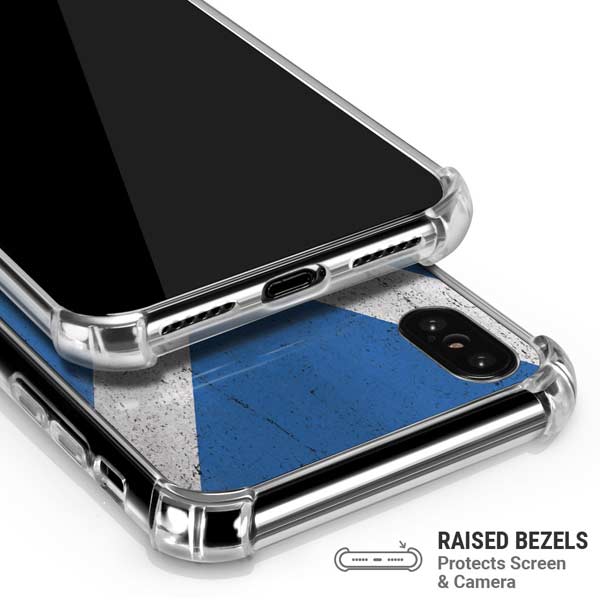 Scotland Flag Distressed iPhone X/XS Clear Case