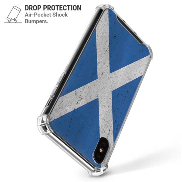 Scotland Flag Distressed iPhone X/XS Clear Case