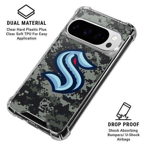 NHL Seattle Kraken Camo Google Pixel 10 Pro XL Clear Case