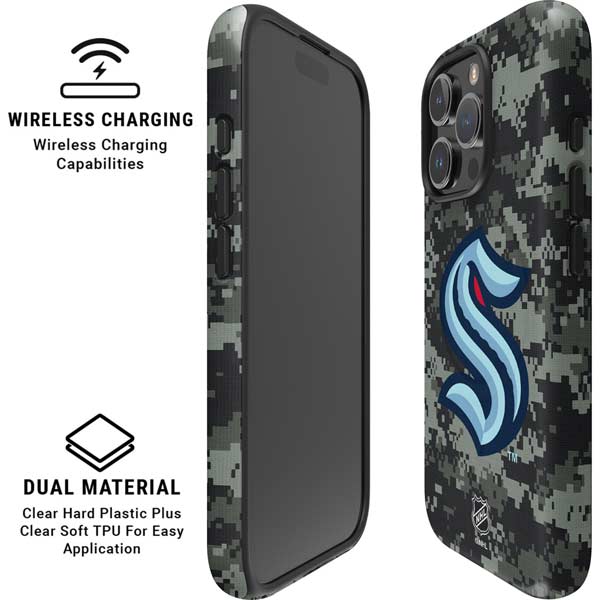 NHL Seattle Kraken Camo iPhone 16 Pro Max Magsafe Impact Case