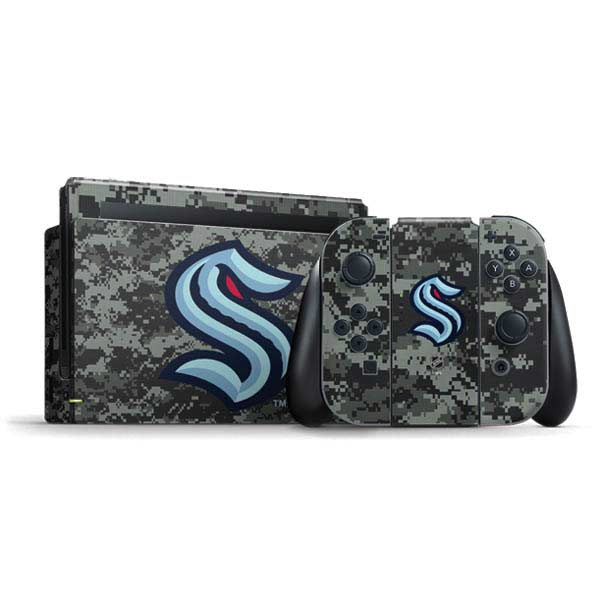 NHL Seattle Kraken Camo Nintendo Skins