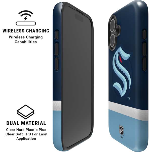 NHL Seattle Kraken Striped iPhone 16 Magsafe Impact Case