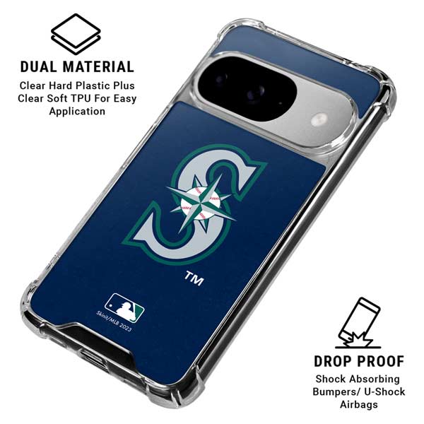 MLB Seattle Mariners - Solid Distressed Google Pixel 10 Clear Case