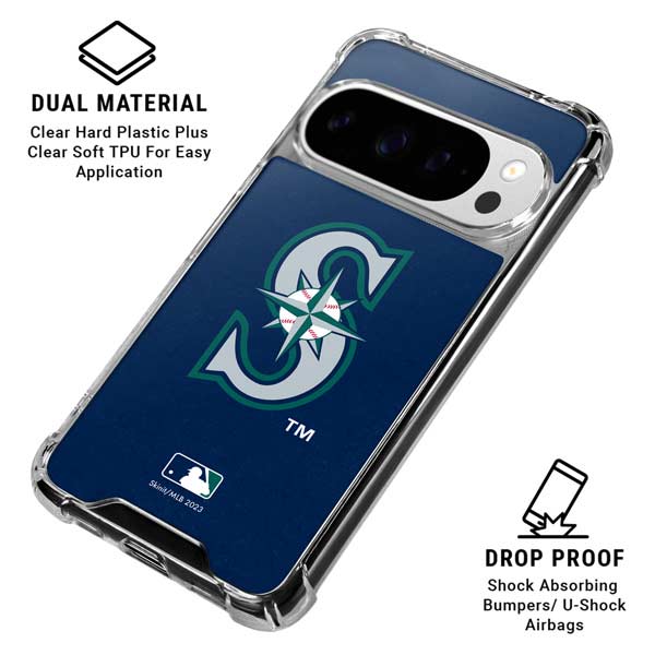 MLB Seattle Mariners - Solid Distressed Google Pixel 10 Pro XL Clear Case