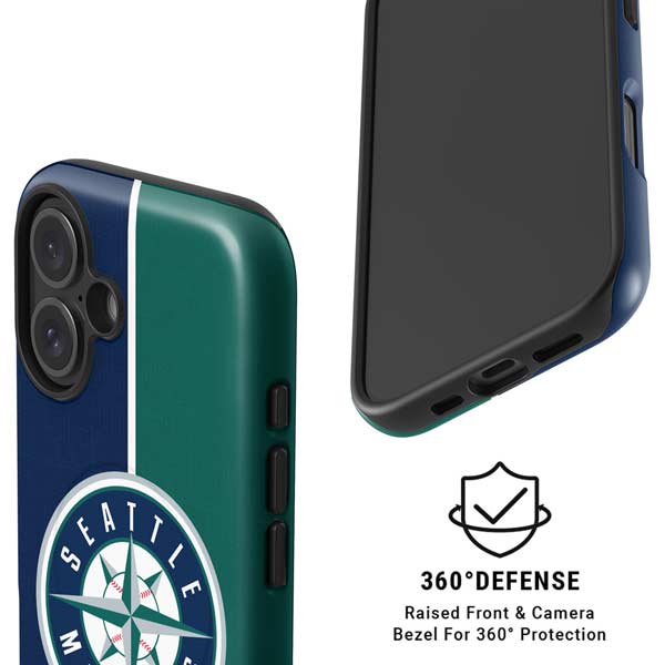 MLB Seattle Mariners Split iPhone 16 Plus Magsafe Impact Case