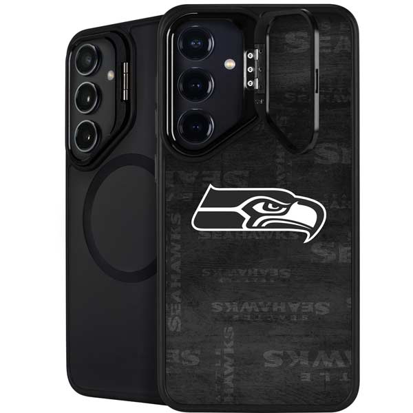 NFL Seattle Seahawks Black & White Galaxy S26 Plus Kickstand Case