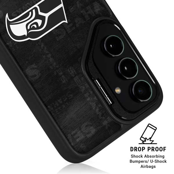 NFL Seattle Seahawks Black & White Galaxy S26 Plus Kickstand Case