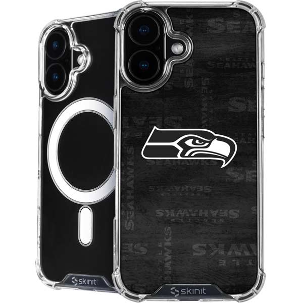 NFL Seattle Seahawks Black & White iPhone 17 MagSafe Case
