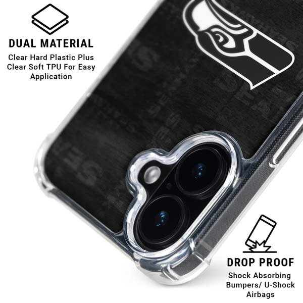 NFL Seattle Seahawks Black & White iPhone 17 MagSafe Case