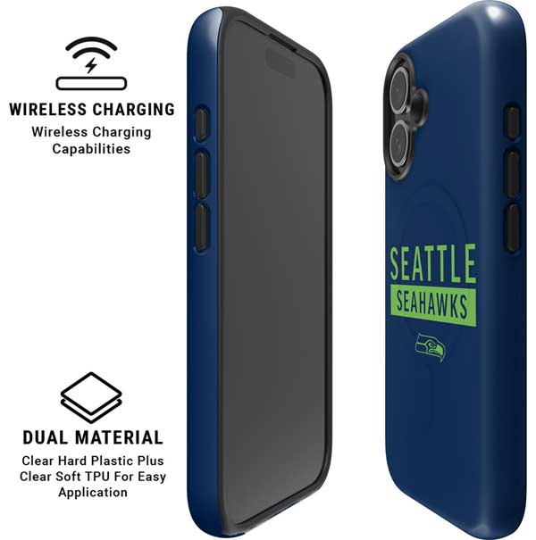 NFL Seattle Seahawks Blue Performance Series iPhone 16 Plus Magsafe Impact Case