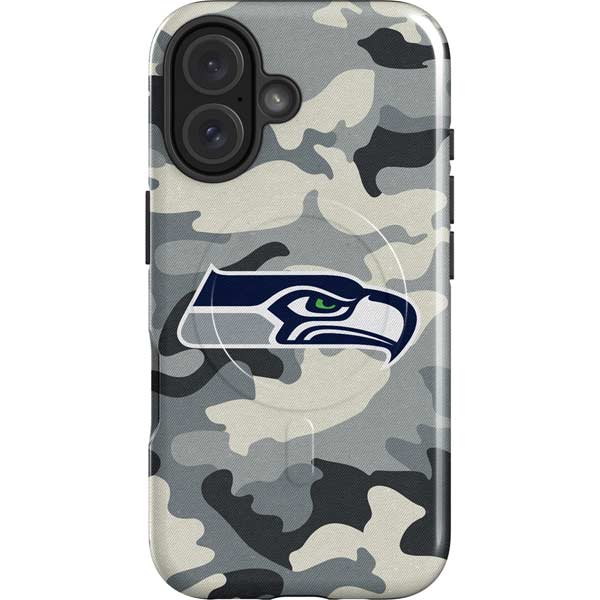 NFL Seattle Seahawks Camo iPhone 16 Magsafe Impact Case
