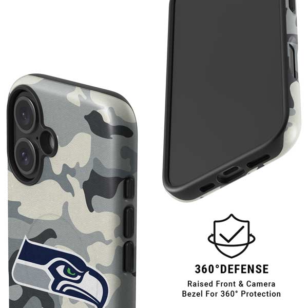 NFL Seattle Seahawks Camo iPhone 16 Magsafe Impact Case
