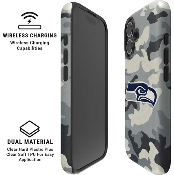 NFL Seattle Seahawks Camo iPhone 16 Magsafe Impact Case