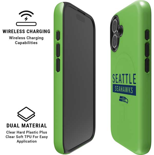 NFL Seattle Seahawks Green Performance Series iPhone 16 Magsafe Impact Case