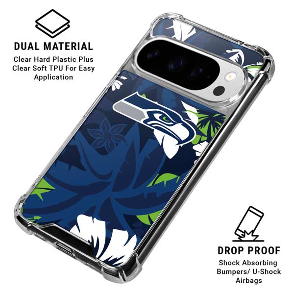 NFL Seattle Seahawks Tropical Print Google Pixel 10 Pro XL Clear Case