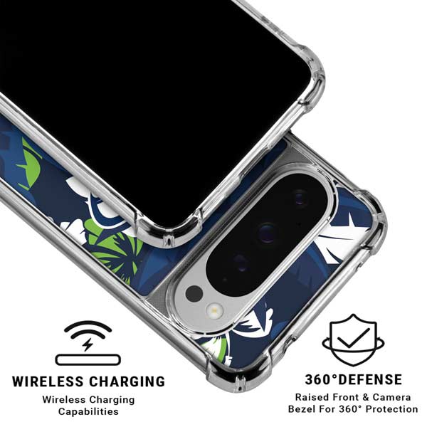 NFL Seattle Seahawks Tropical Print Google Pixel 10 Pro XL Clear Case