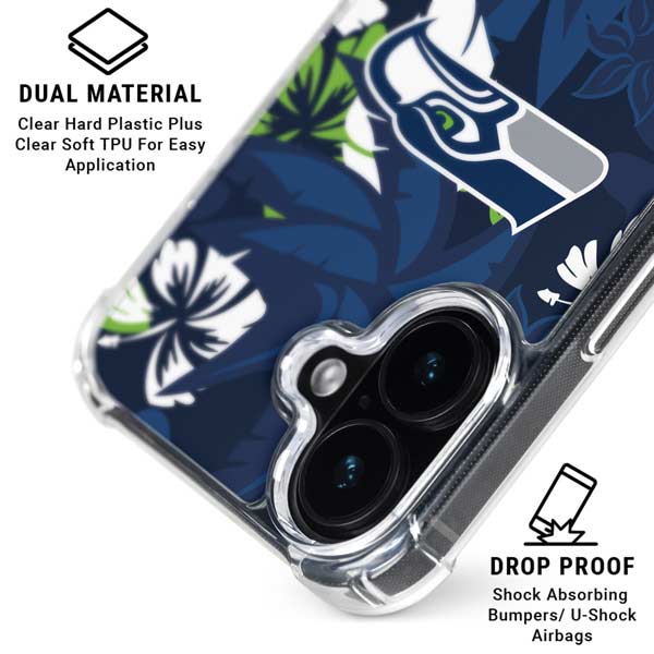 NFL Seattle Seahawks Tropical Print iPhone 17 Clear Case