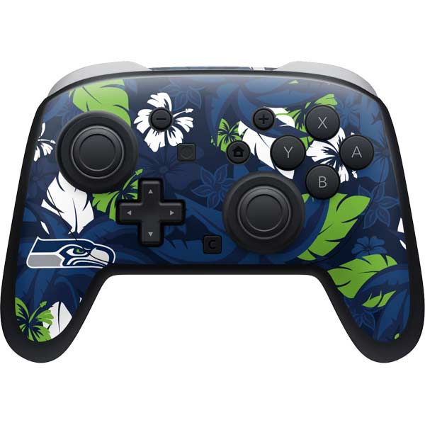 NFL Seattle Seahawks Tropical Print Nintendo Switch 2 (2025) Pro Controller Skin