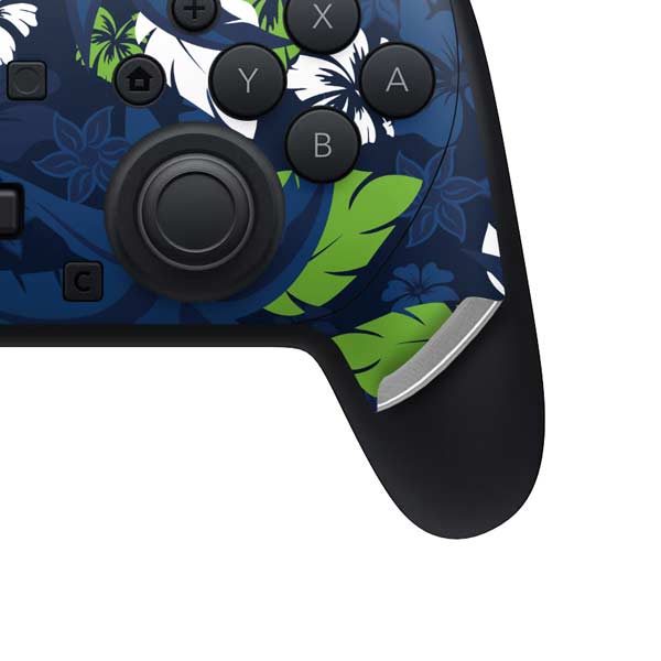 NFL Seattle Seahawks Tropical Print Nintendo Switch 2 (2025) Pro Controller Skin