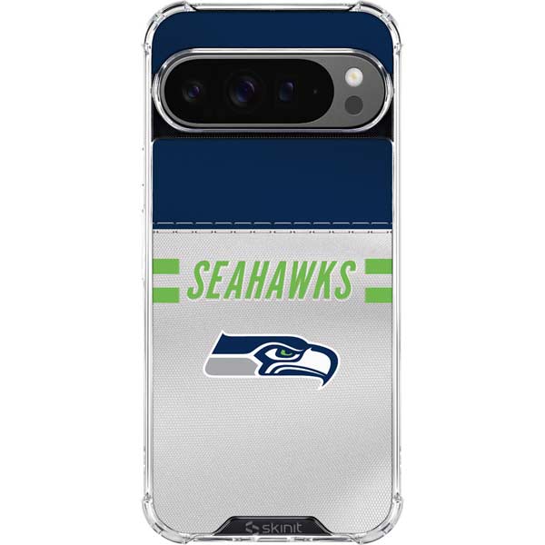 NFL Seattle Seahawks White Striped Google Pixel 10 Pro Clear Case