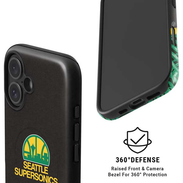 NBA Seattle SuperSonics Retro Palms iPhone 16 Magsafe Impact Case