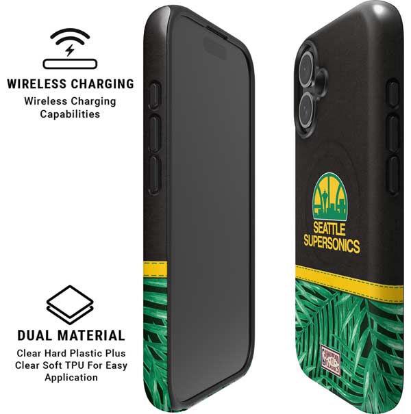 NBA Seattle SuperSonics Retro Palms iPhone 16 Magsafe Impact Case