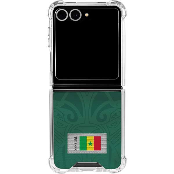 Senegal Soccer Flag Galaxy Z Flip7 Clear Case