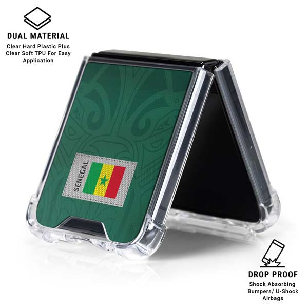 Senegal Soccer Flag Galaxy Z Flip7 Clear Case