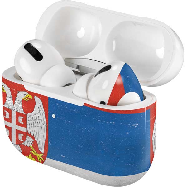 Serbia Flag Distressed AirPods Skins